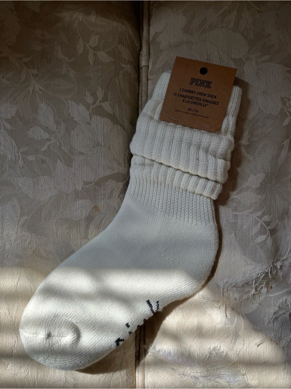 Sold NWT PINK Victoria’s Secret chunky crew sock